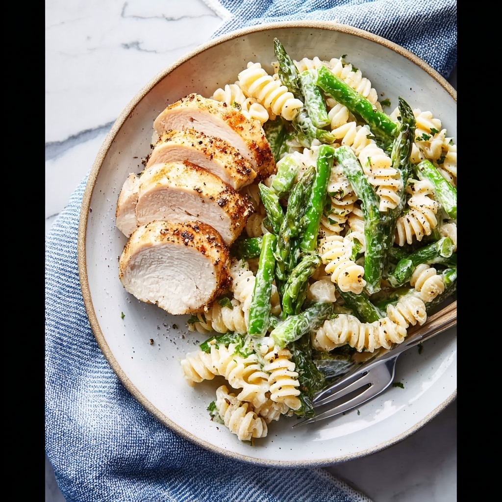 Creamy Chicken Asparagus Pasta Recipe - Recipe Image
