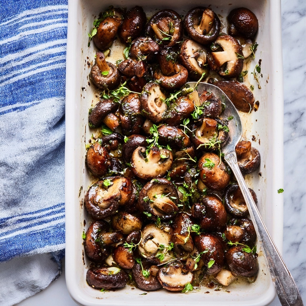 Garlic Butter Baked Mushrooms Recipe - Recipe Image