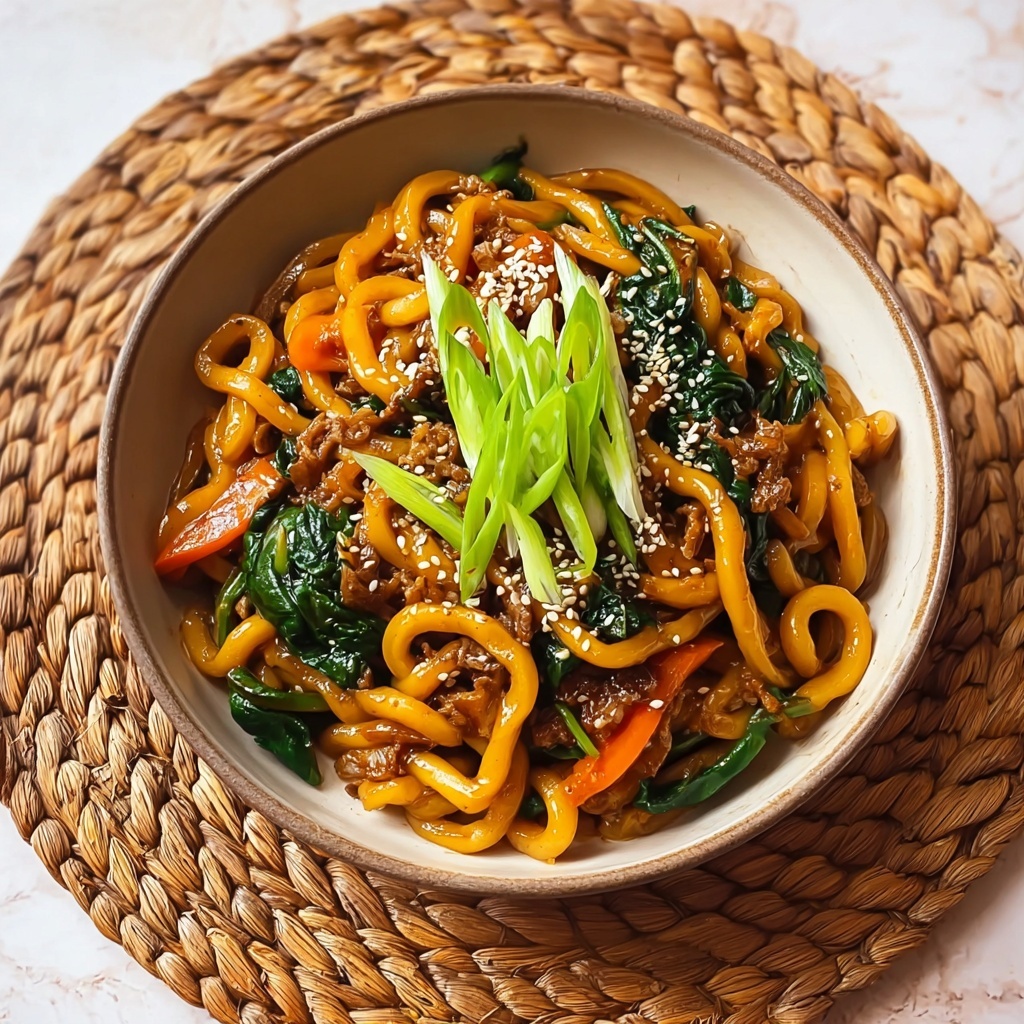 Creamy Gochujang Udon Noodles Recipe - Recipe Image
