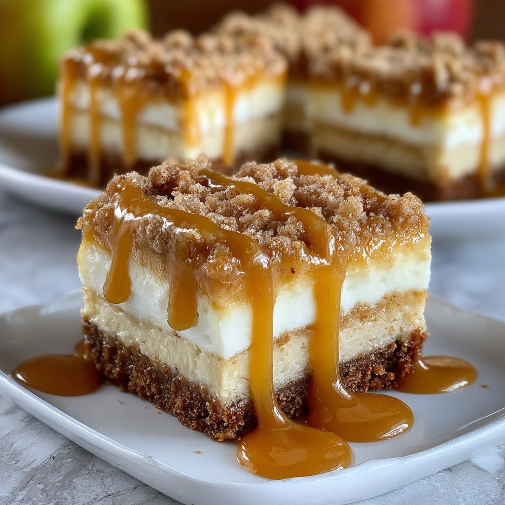 Caramel Apple Cheesecake Bars Recipe - Recipe Image