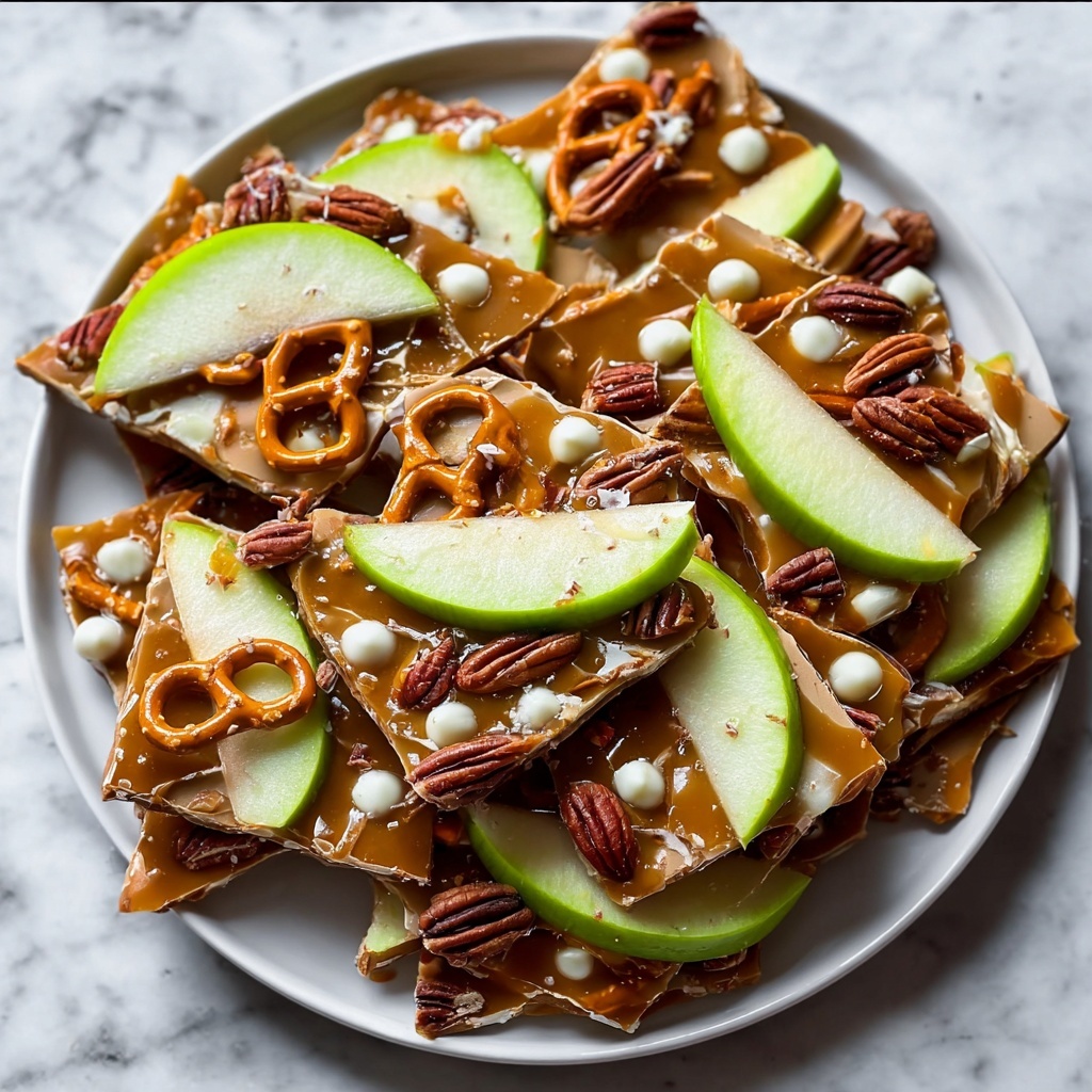 Caramel Apple and Pretzel Chocolate Bark Recipe - Recipe Image