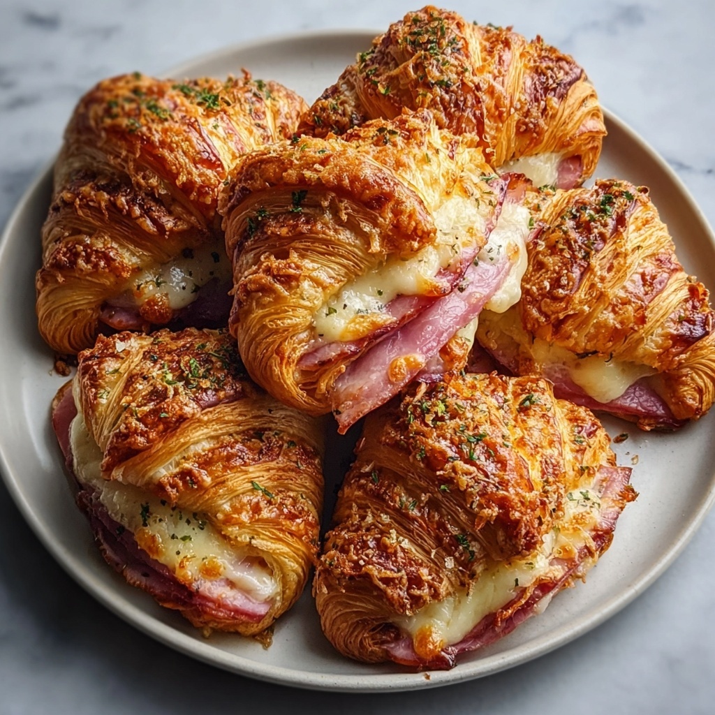 Oven-Baked Croissants with Ham and Cheese Recipe - Recipe Image