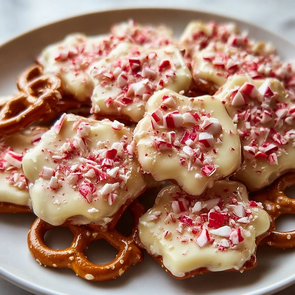 White Chocolate Peppermint Pretzel Crisps Recipe - Recipe Image