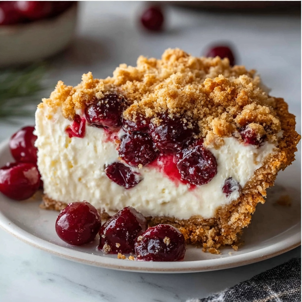 Cranberry Cream Cheese Crumb Pie Recipe - Recipe Image