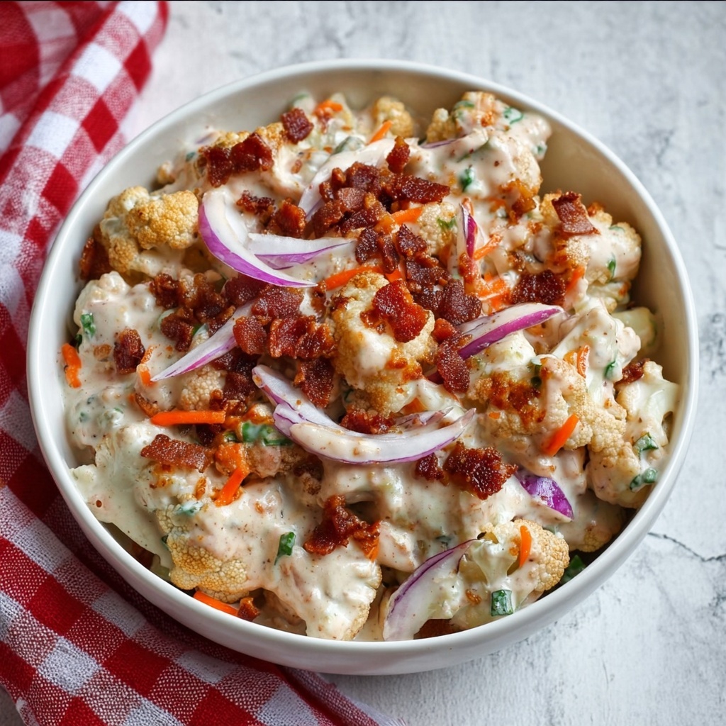 Low Carb Roasted Cauliflower Salad with Bacon and Cheddar Recipe - Recipe Image
