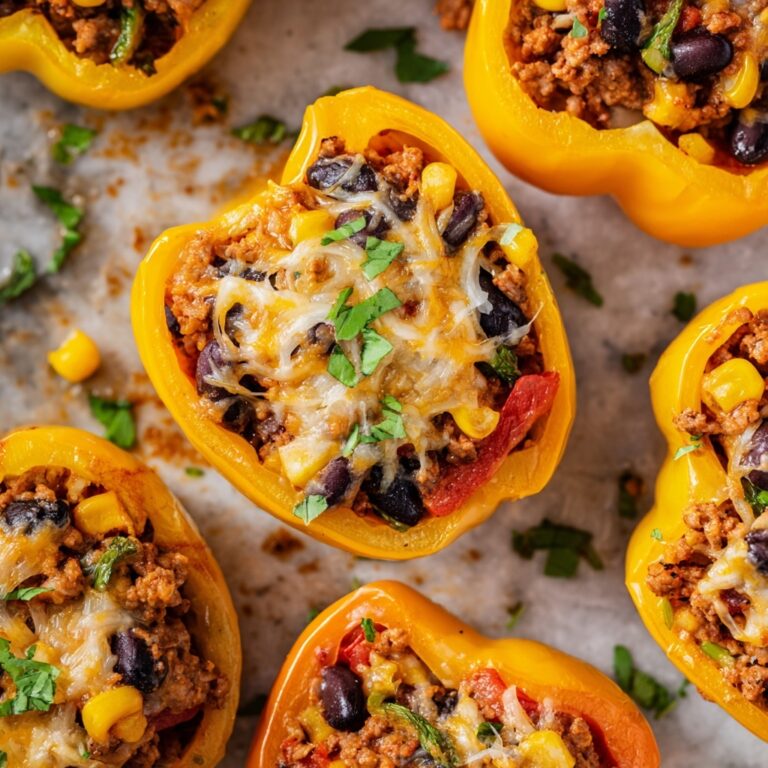 Mexican Stuffed Peppers with Ground Turkey and Black Beans Recipe