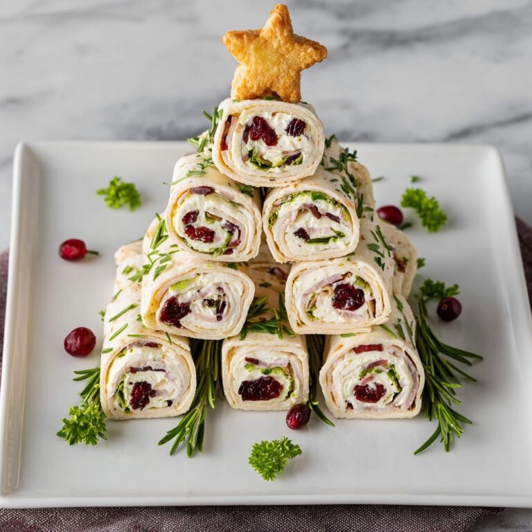 Christmas Tree Brie and Turkey Pinwheel Appetizer Recipe