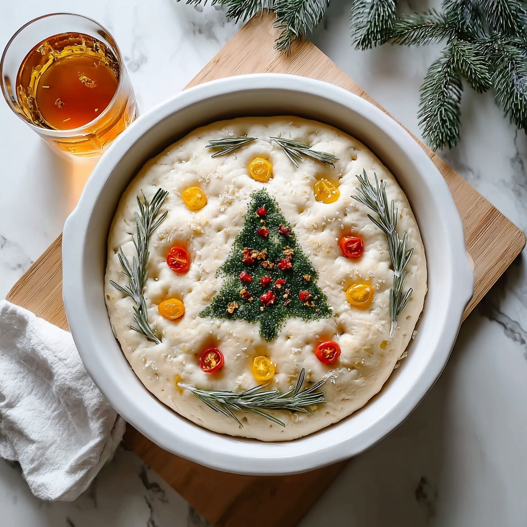 Delicious Christmas Tree Focaccia to Brighten Your Holiday Recipe - Recipe Image