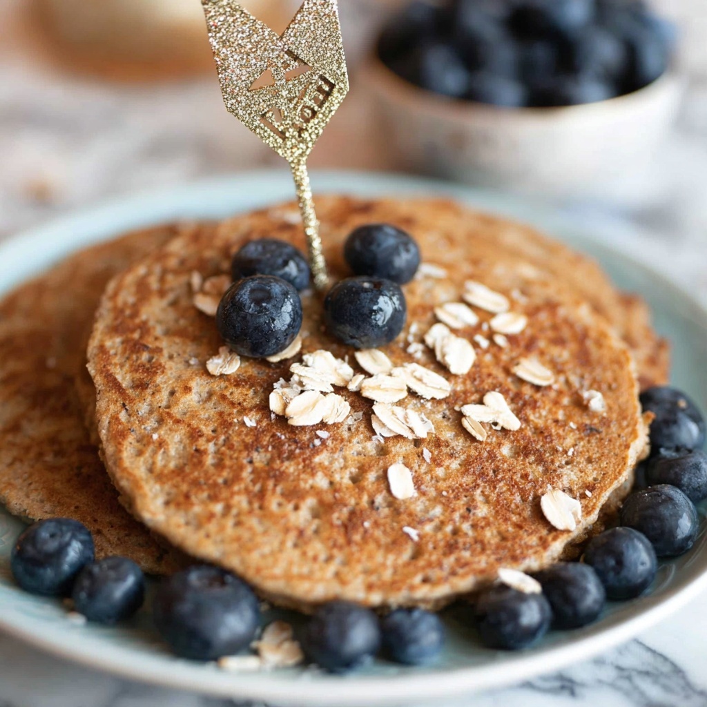 4 Ingredient Vegan Banana Oatmeal Pancakes Recipe - Recipe Image
