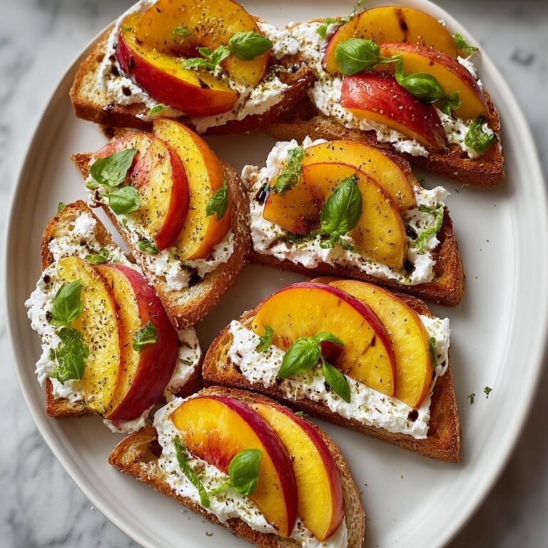 Peach Bruschetta with Whipped Ricotta Recipe