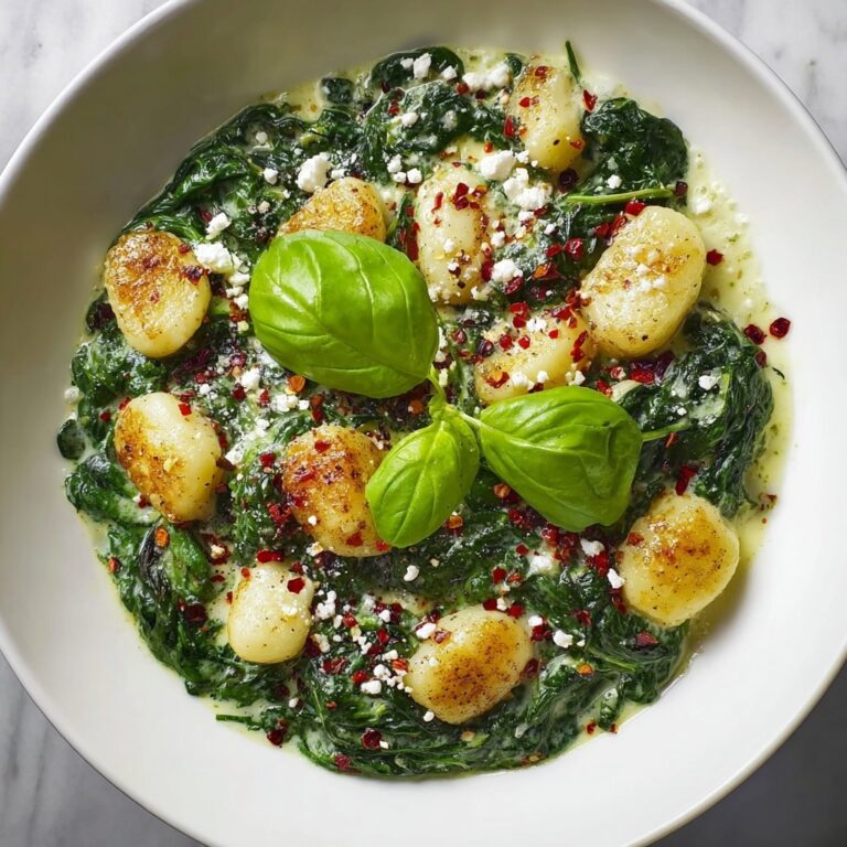 Creamy Gnocchi with Spinach and Feta Recipe