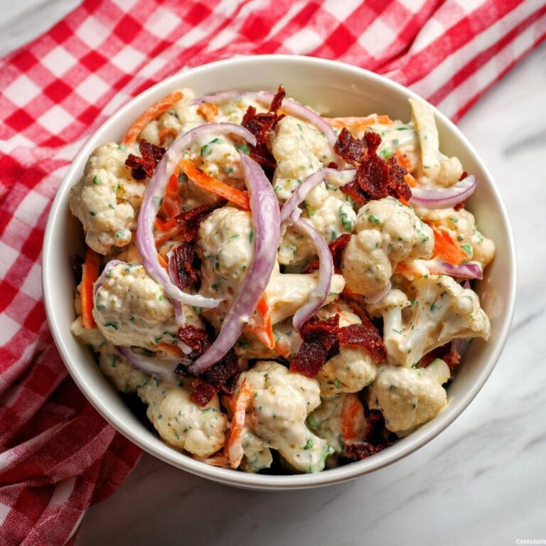 Low Carb Roasted Cauliflower Salad with Bacon and Cheddar Recipe