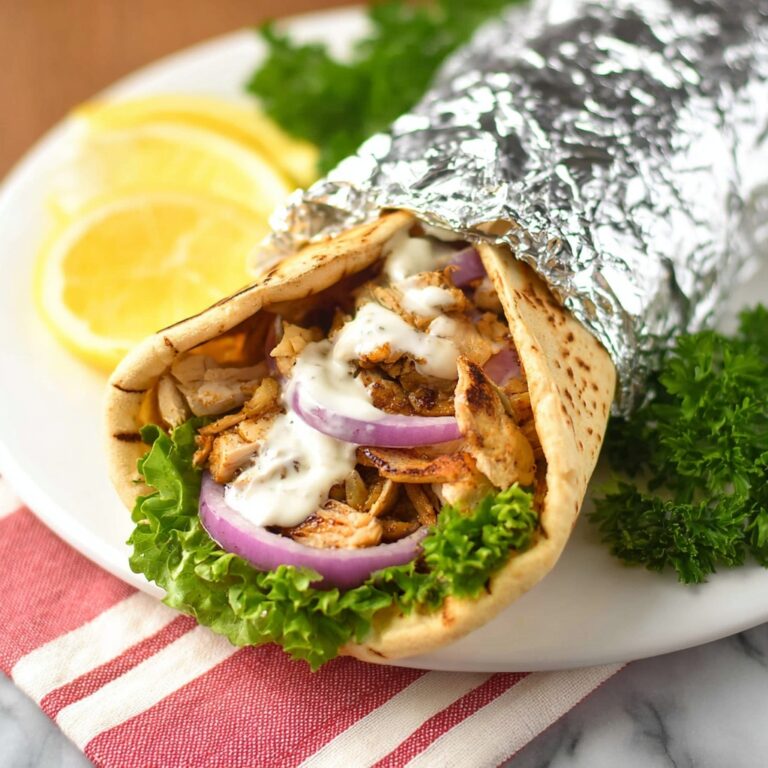 Slow Cooker Chicken Shawarma with Garlic Cucumber Yogurt Sauce Recipe