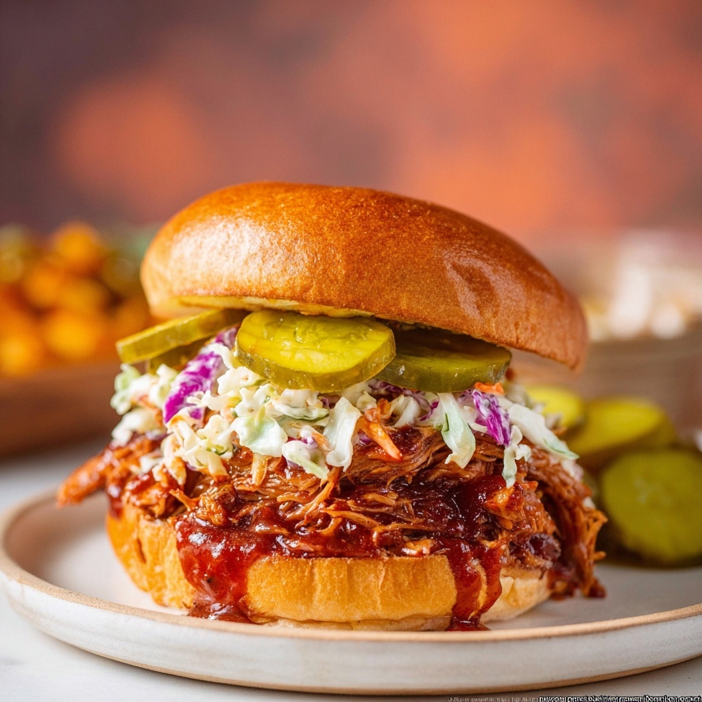 BBQ Pulled Chicken Sandwich Recipe - Recipe Image