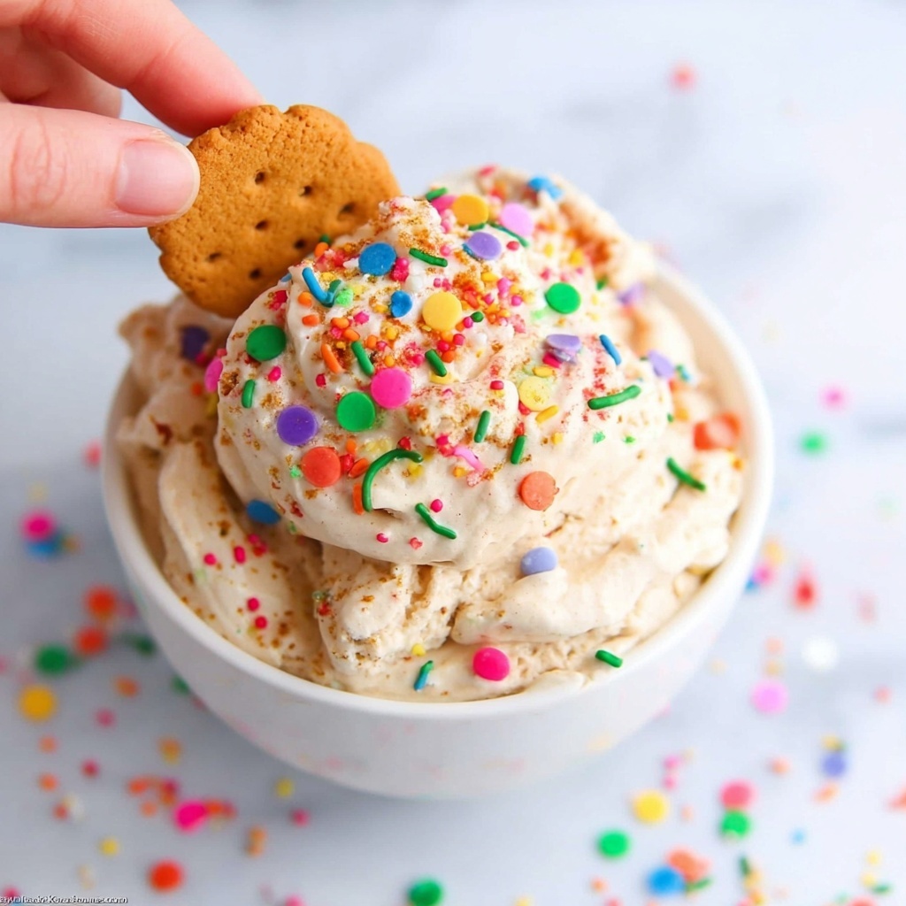 Dunkaroo Dip with Funfetti Cake Mix, Cool Whip, and Rainbow Sprinkles Recipe - Recipe Image