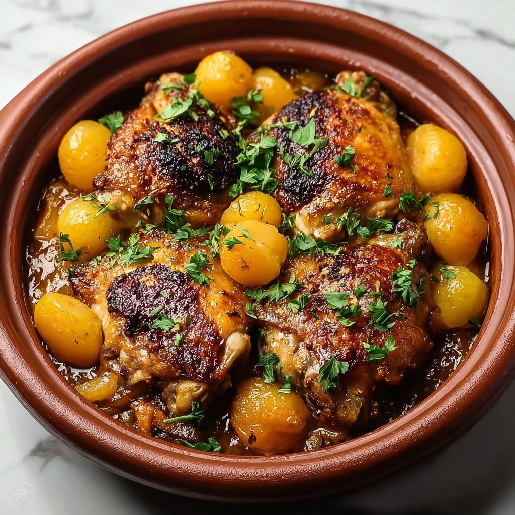 Irresistibly Tender Traditional Moroccan Chicken Tagine Recipe - Recipe Image