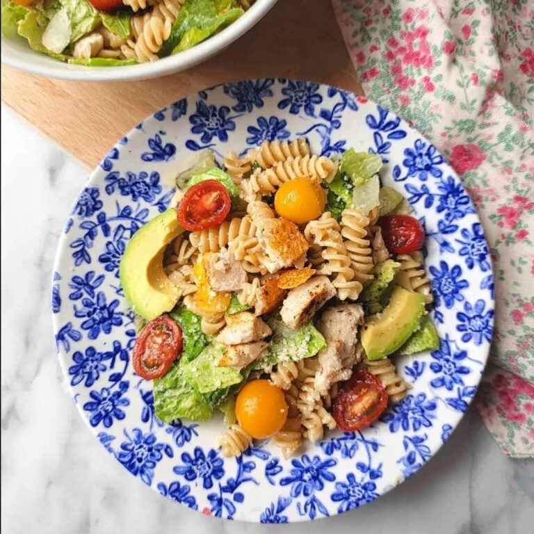 Lighter Chicken Caesar Pasta Salad Recipe