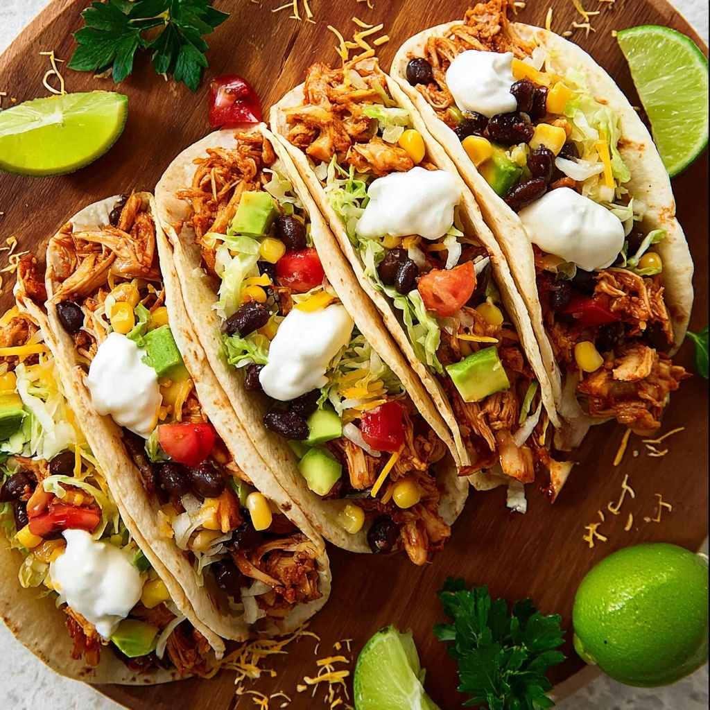 Southwestern Crockpot Chicken Tacos Recipe - Recipe Image