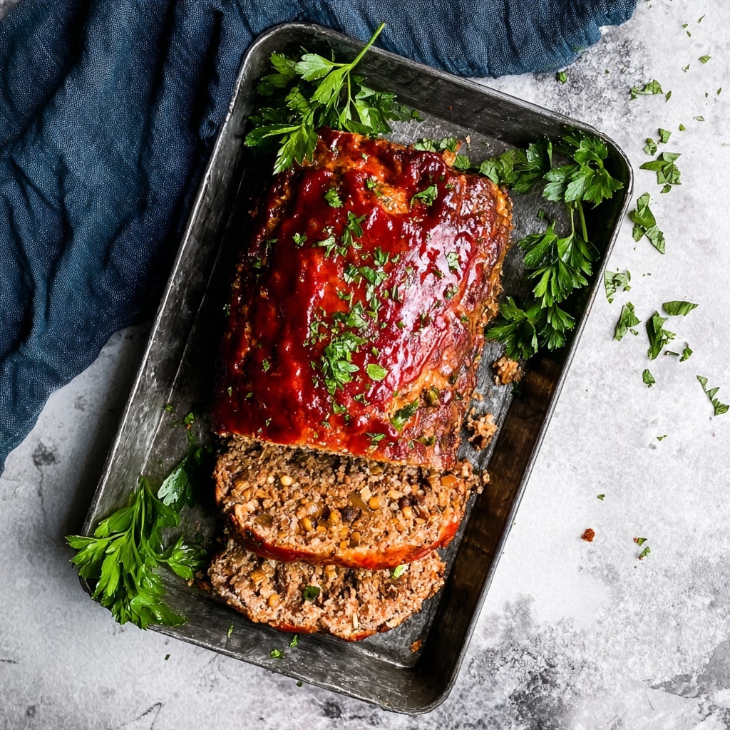 Bacon-Wrapped Meatloaf with Savory Meatloaf Sauce Recipe - Recipe Image