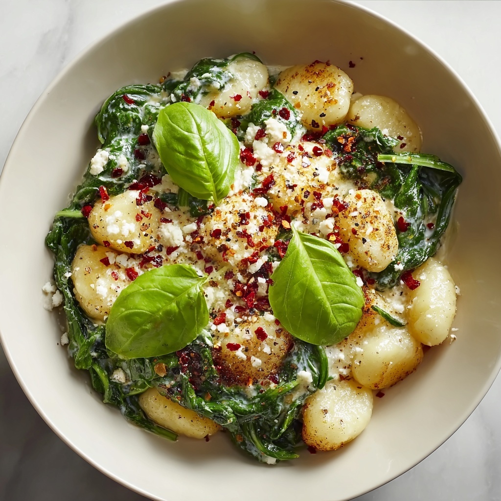 Creamy Gnocchi with Spinach and Feta Recipe - Recipe Image