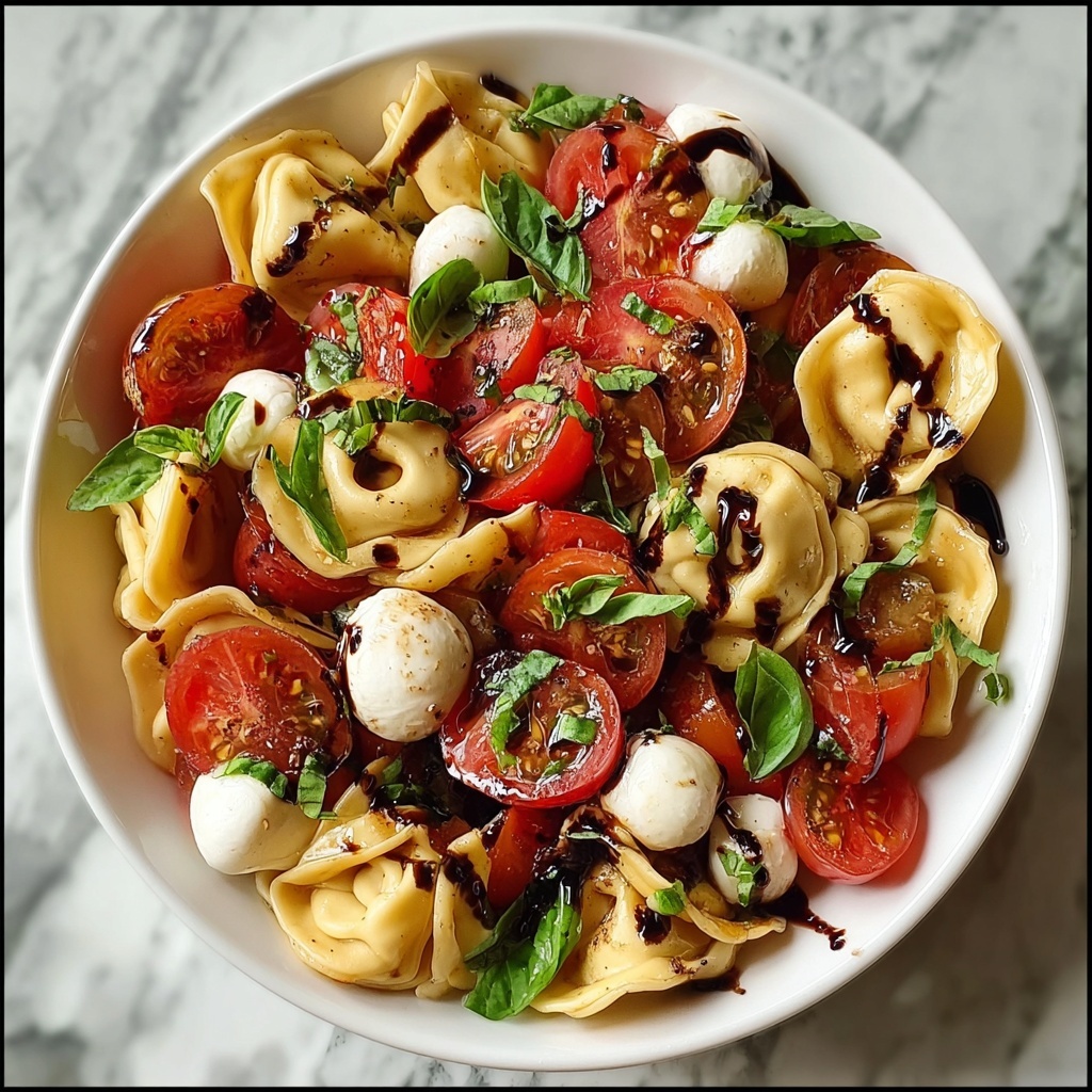 Tortellini Caprese Pasta Salad with Balsamic Glaze Recipe - Recipe Image