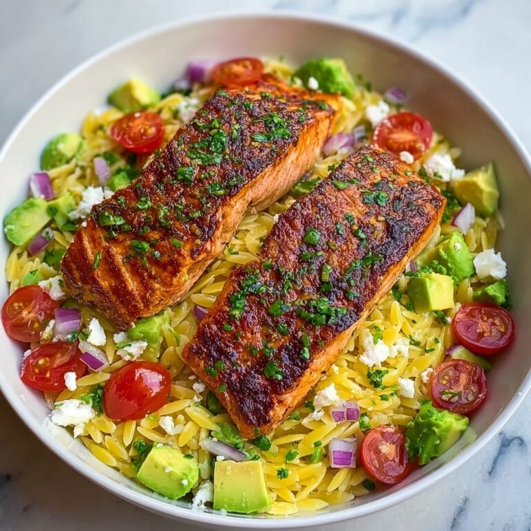 Savory Grilled Salmon with Greek Avocado Salsa and Orzo Delight Recipe