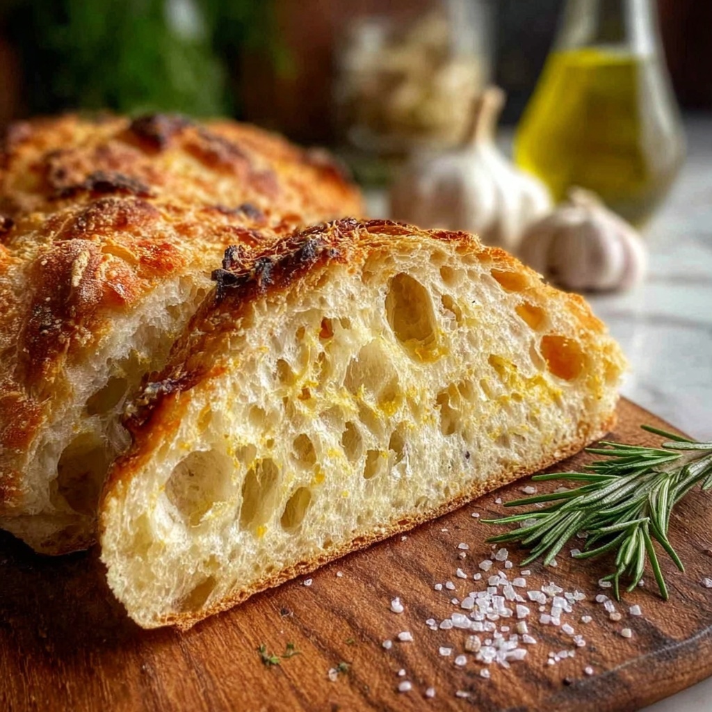 Rosemary & Roasted Garlic Artisan Bread Recipe - Recipe Image