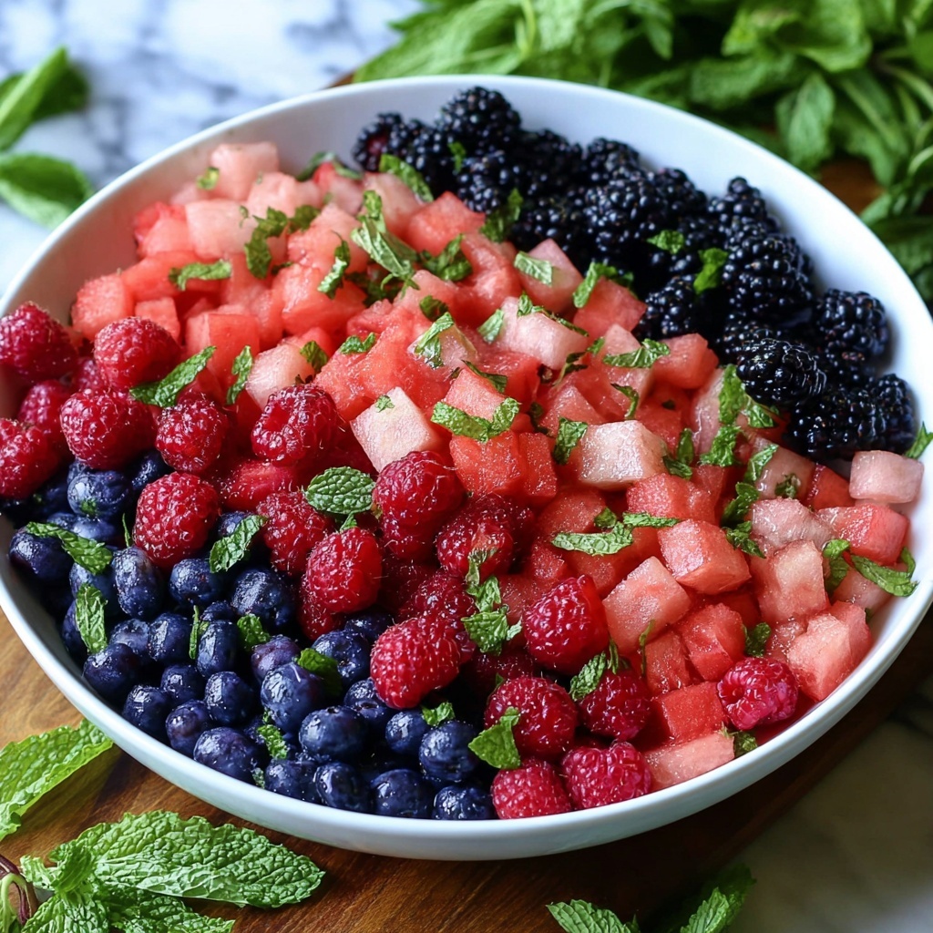 Berry Watermelon Salad With Honey Lime Dressing Recipe - Recipe Image