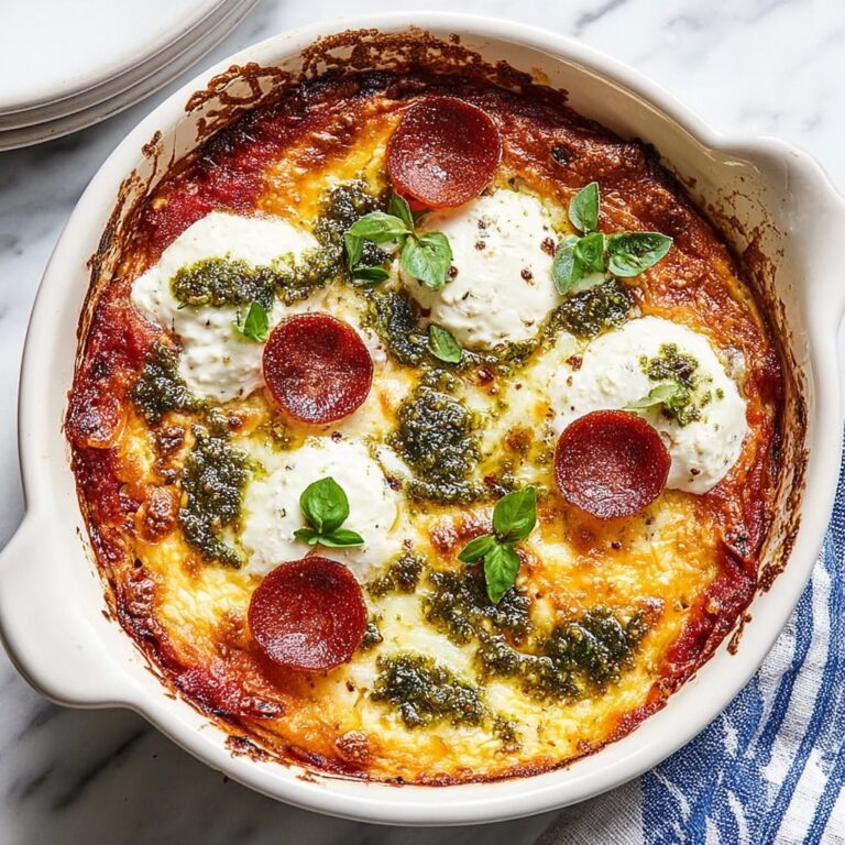 Baked Pizza Dip with Pesto Recipe