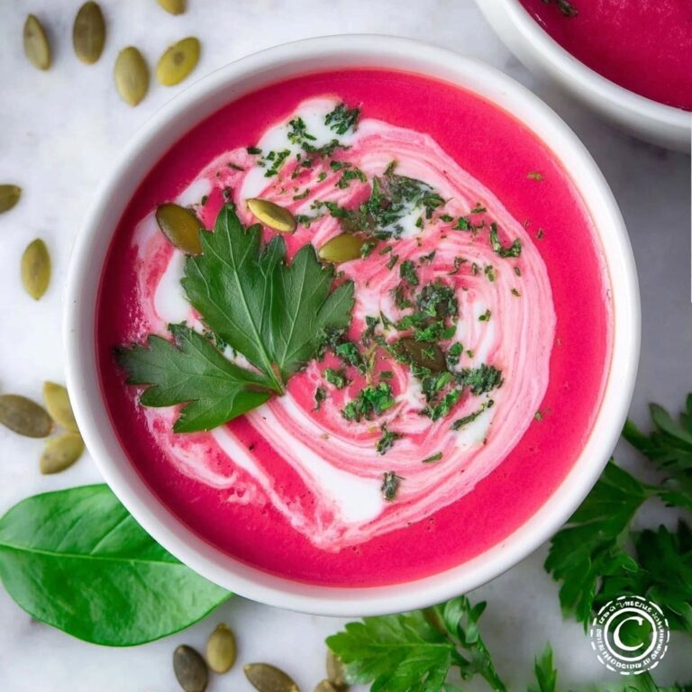 Creamy Beet Soup with Coconut Milk, Ginger, and Fresh Herbs Recipe