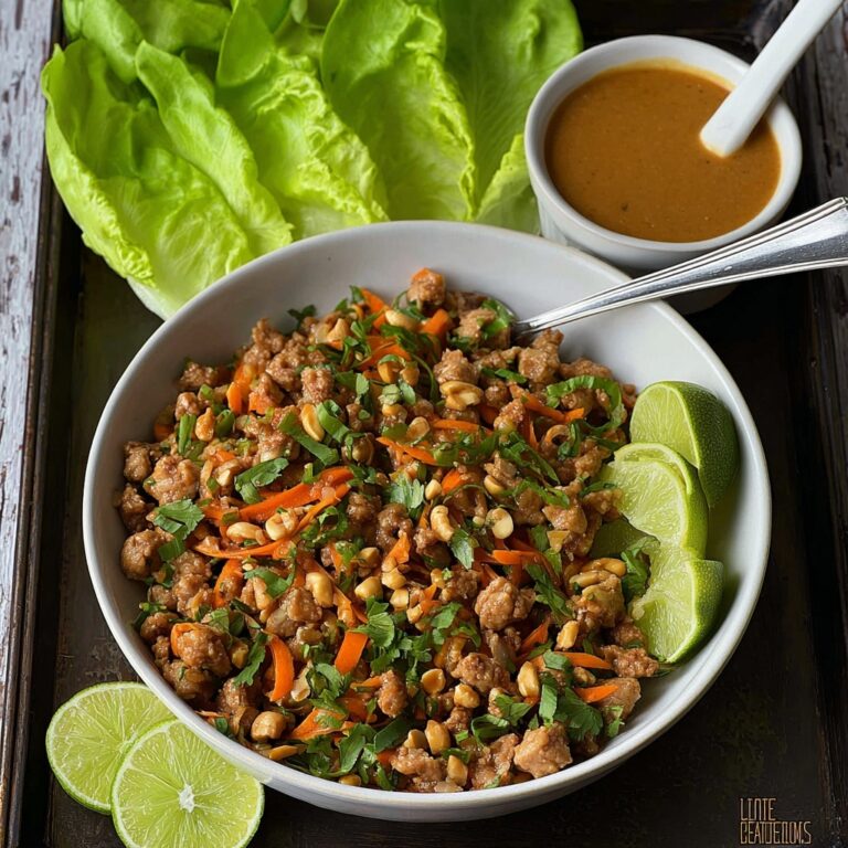 Thai Peanut Chicken Lettuce Wraps Recipe