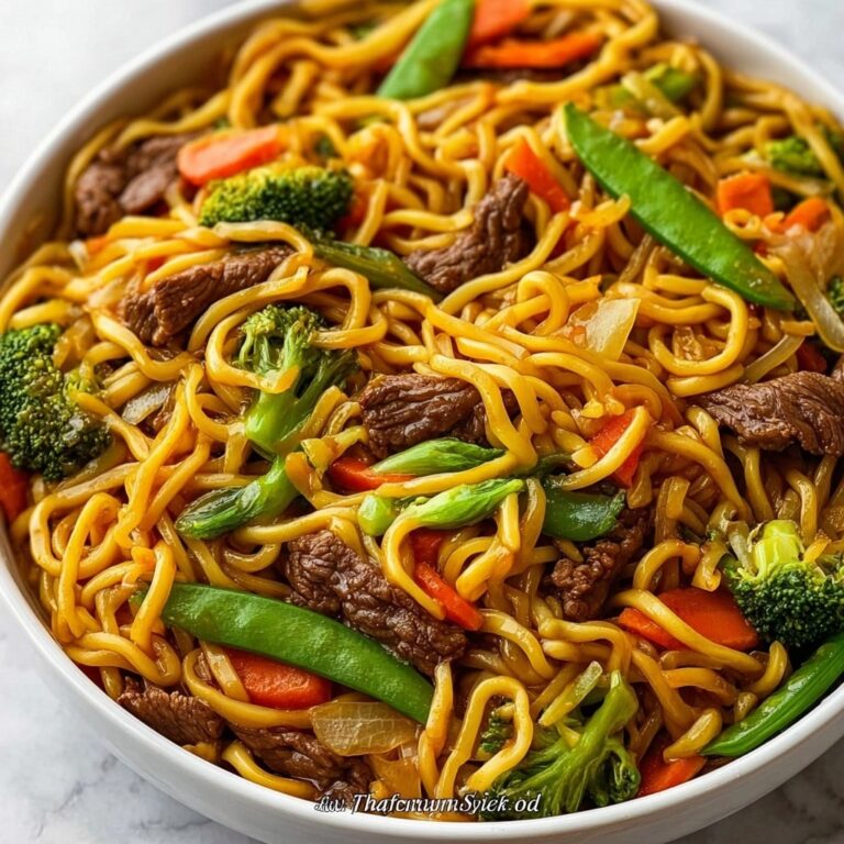 Savory Beef Lo Mein with Vegetables Recipe