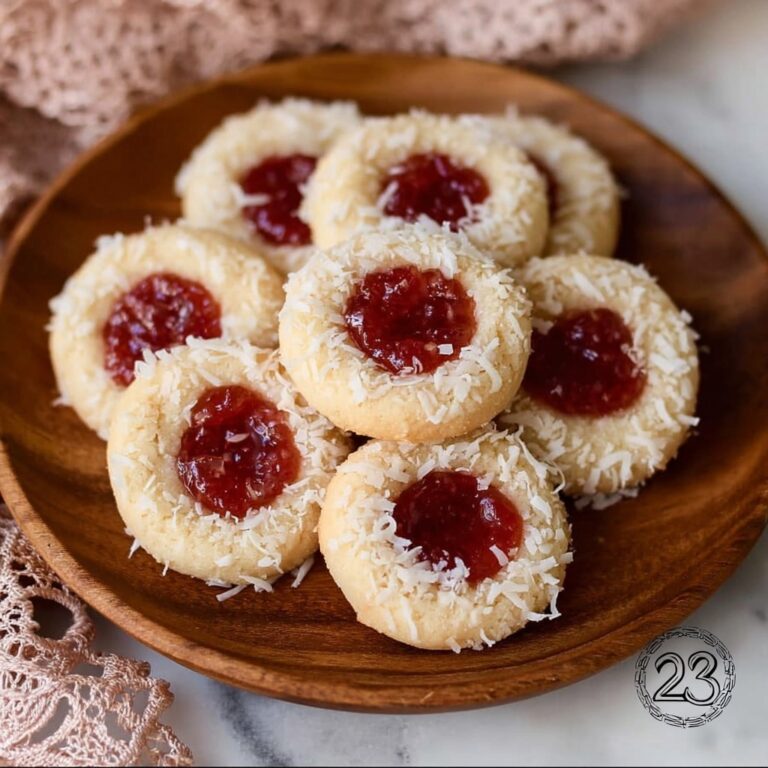 Vanilla Coconut Jam Thumbprint Cookies Recipe
