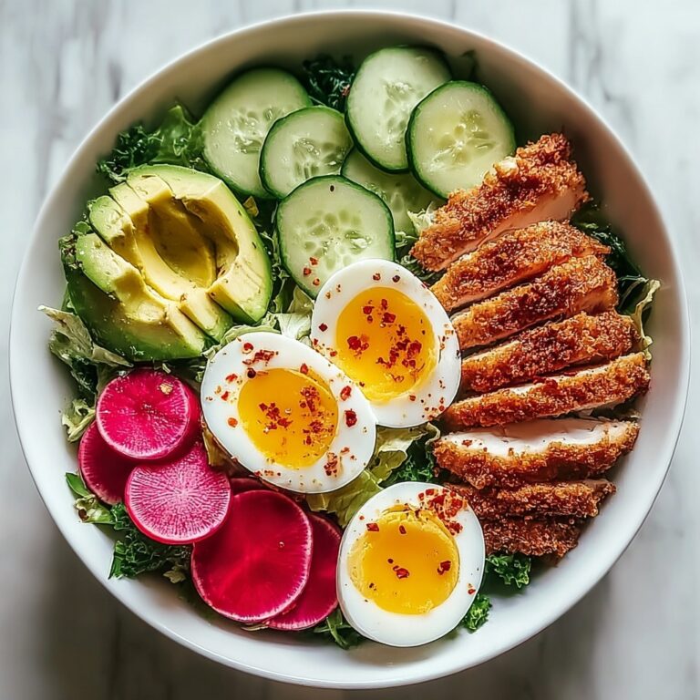 Crispy Chicken & Veggie Power Bowl with Avocado & Egg Recipe