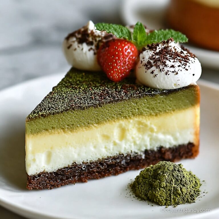 Indulgent Baked Vanilla Matcha Cheesecake with Basque Twist Recipe