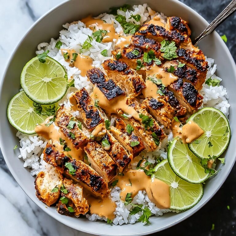 Juicy Chili Chicken Bowl with Coconut Lime Drizzle Recipe