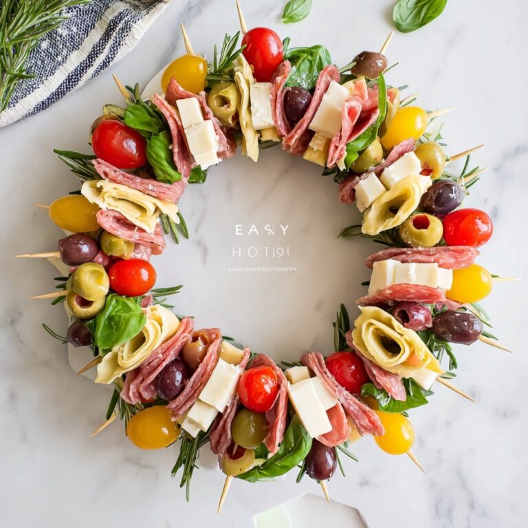 Antipasto Wreath Holiday Appetizer Recipe