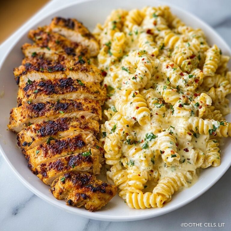 Creamy Garlic Parmesan Chicken and Cheesy Twisted Pasta Recipe