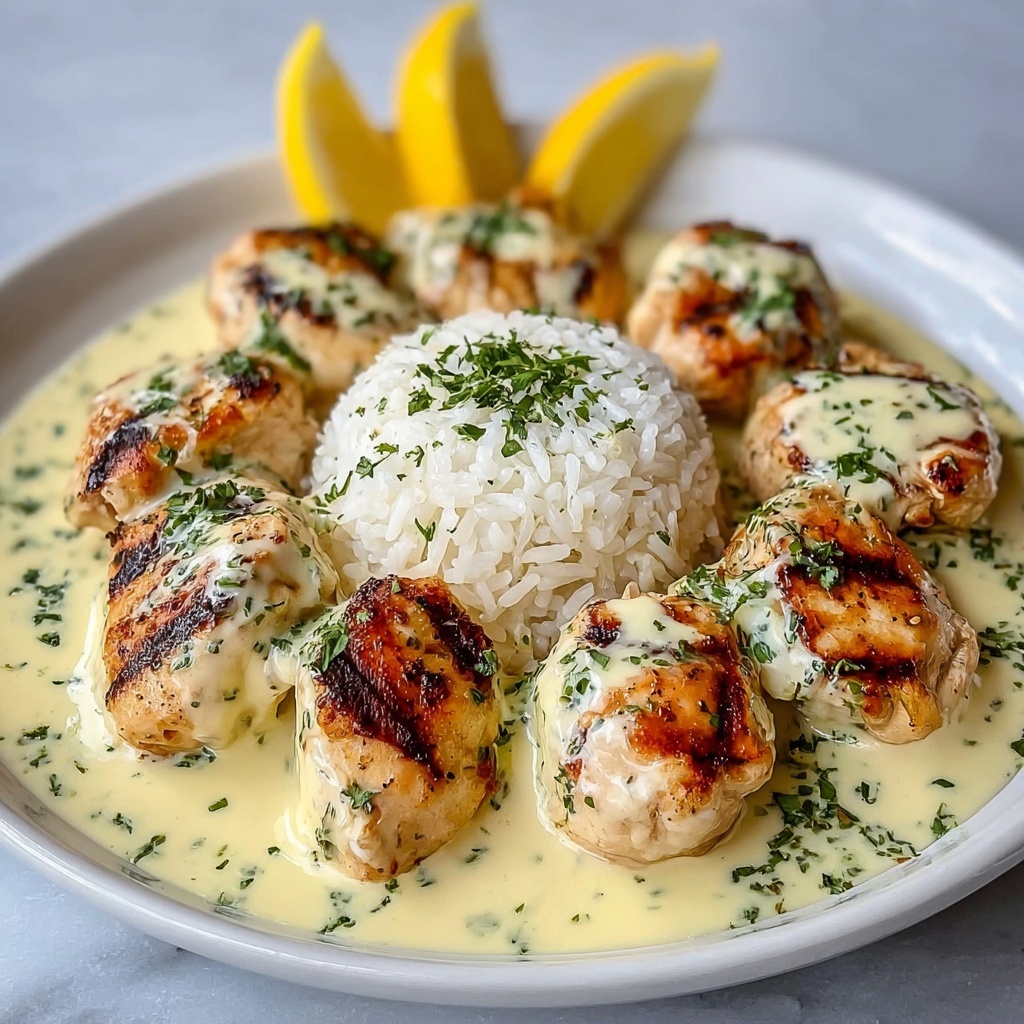 Creamy Lemon Garlic Chicken with Herb Rice Recipe - Recipe Image