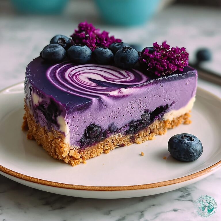 Midnight Blueberry Lavender Swirl Cheesecake Recipe