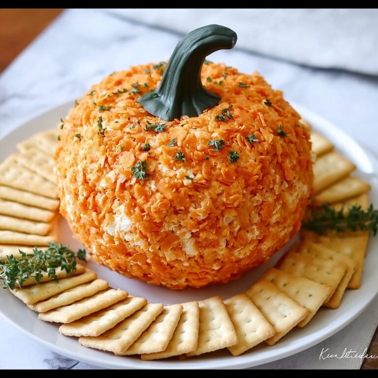 Homemade Pumpkin-Shaped Cheese Ball with Doritos Crust Recipe